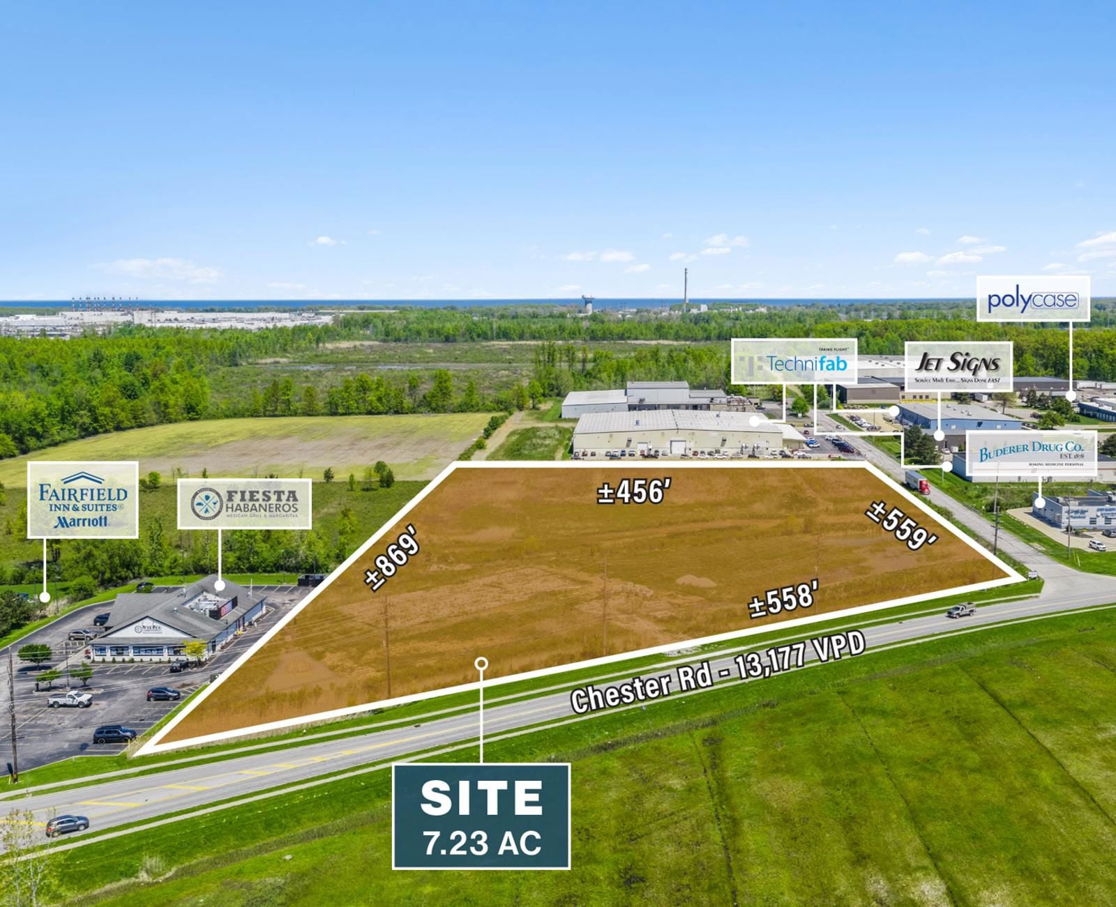 7.23 AC Avon Highway Exit Land Site 38550 Chester Road - Image 2