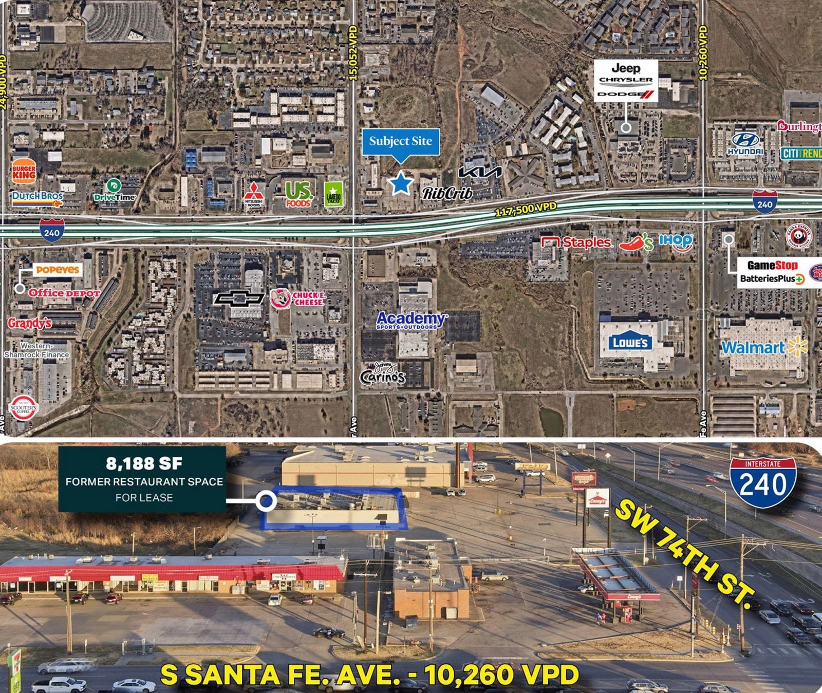 OKC 421 W I-240 Service Rd - Aerial and pic