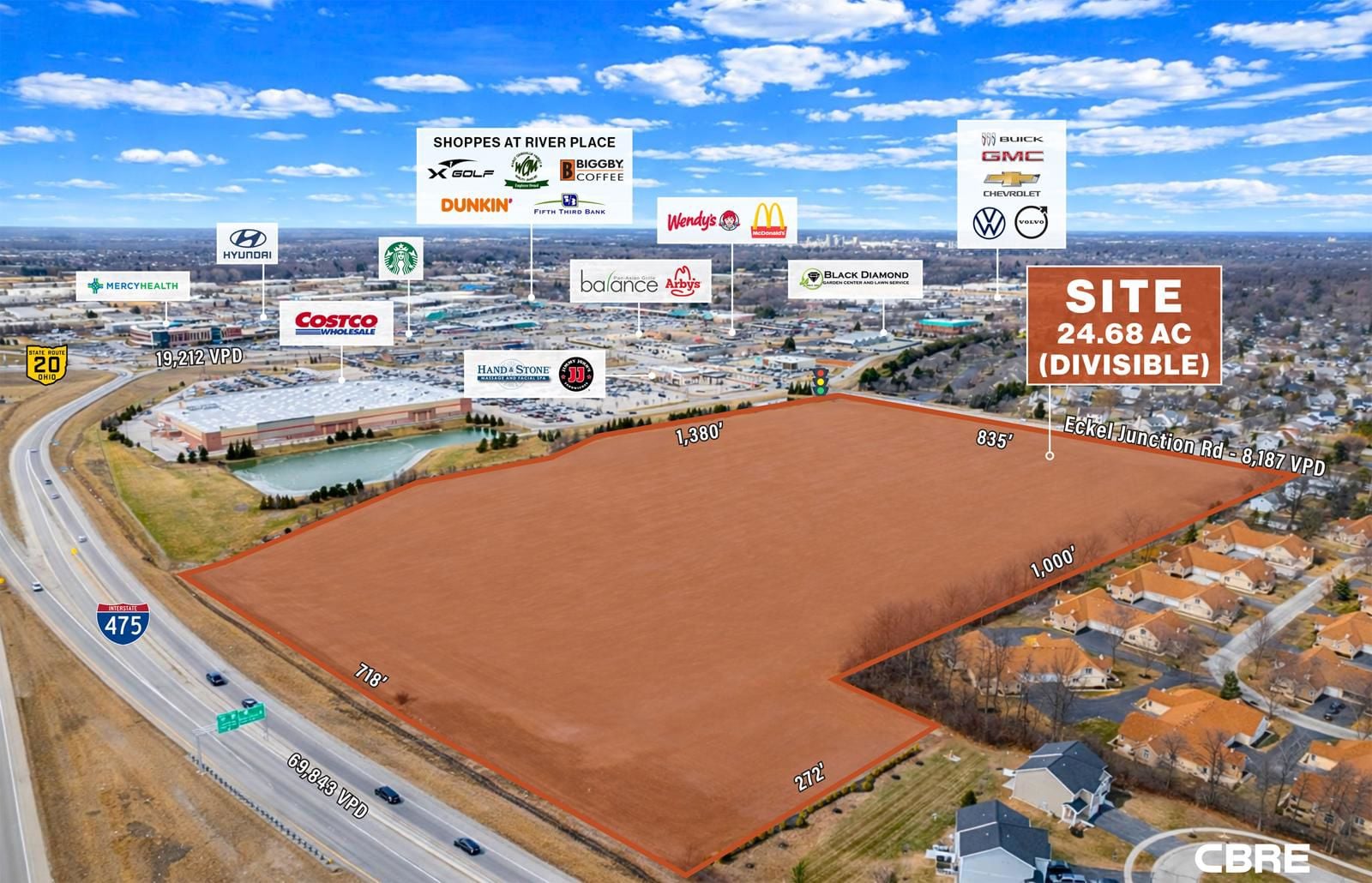 24.68 AC C-4 Zoned Development Site 12301 Eckel Junction Road - Image 2