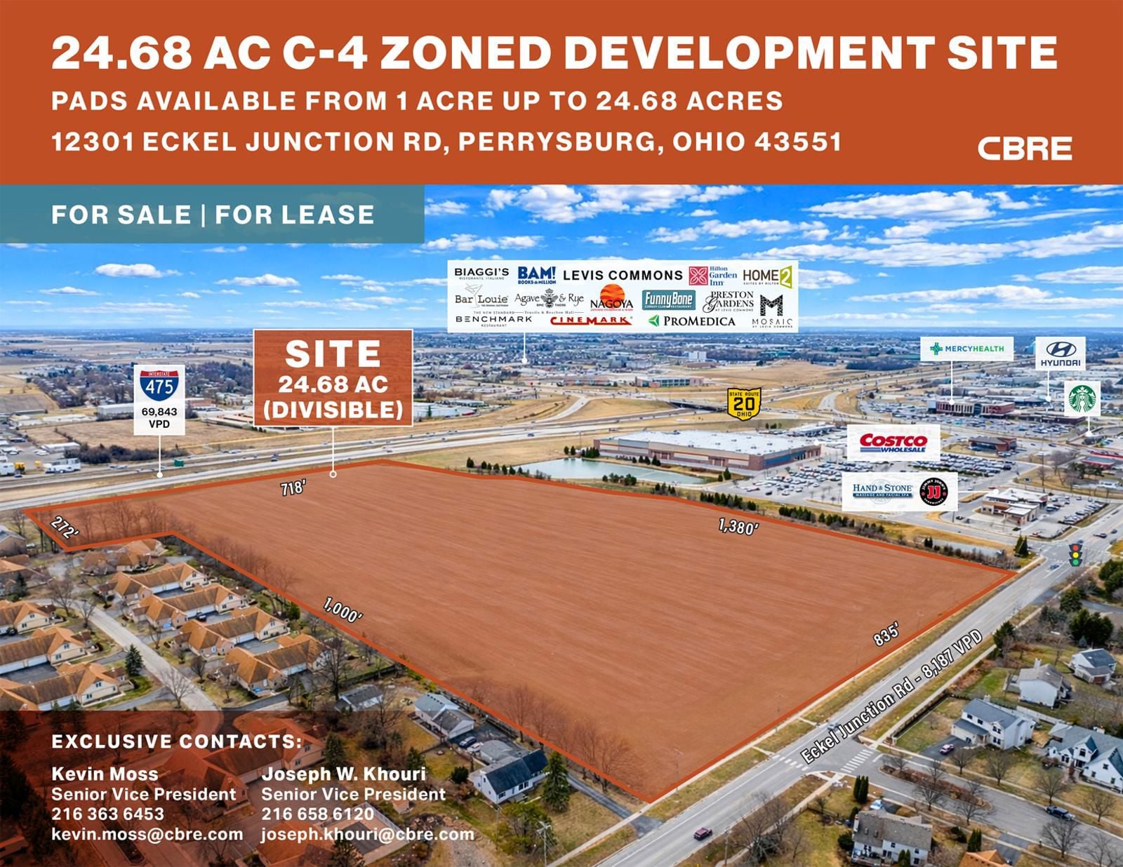 24.68 AC C-4 Zoned Development Site 12301 Eckel Junction Road - Image 1