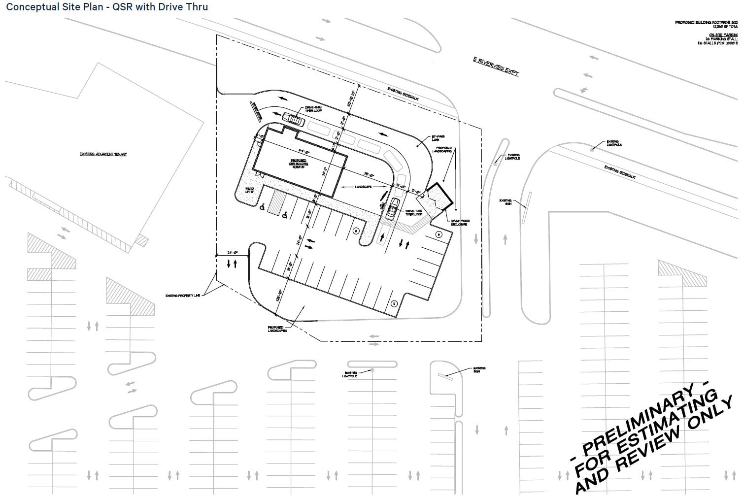 Conceptual Site Plan - QSR with Drive Thru