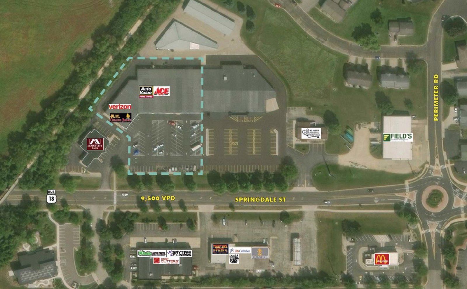 Mid Flight Aerial_Viking Plaza, Mount Horeb