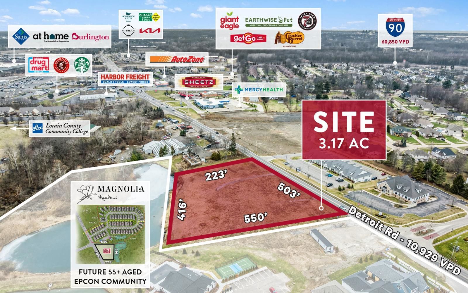 3.17 AC Outparcel to Magnolia Meadows 5464 Detroit Road - Image 3