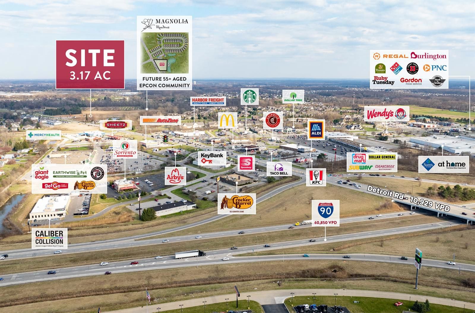 3.17 AC Outparcel to Magnolia Meadows 5464 Detroit Road - Image 2