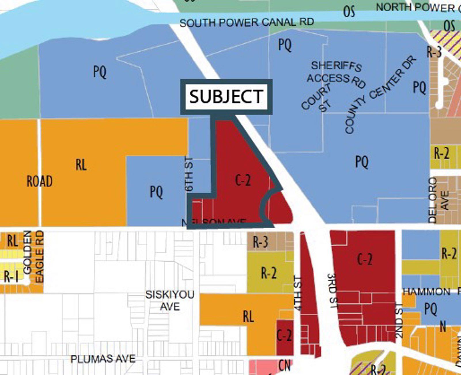 500 Nelson Labeled Zoning Map