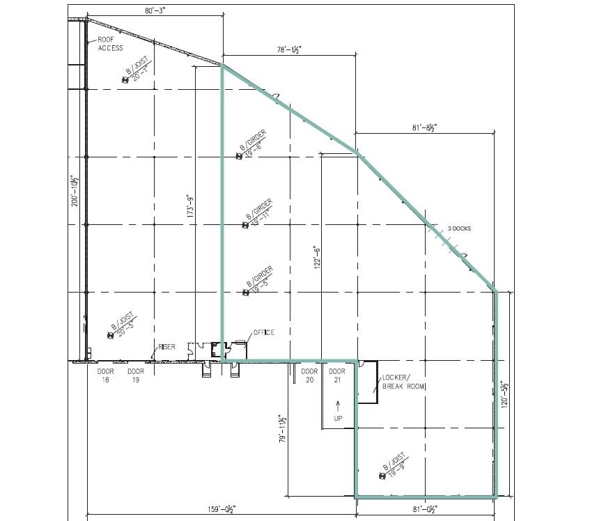 Marked Floor Plan - 4709 Allmond Ave 25,576 SF