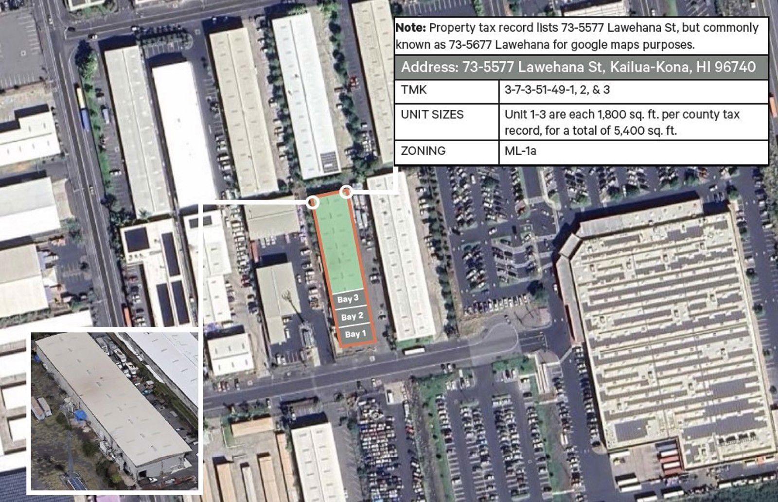 Aerial Map - 73-5577 Lawehana St - Annotated