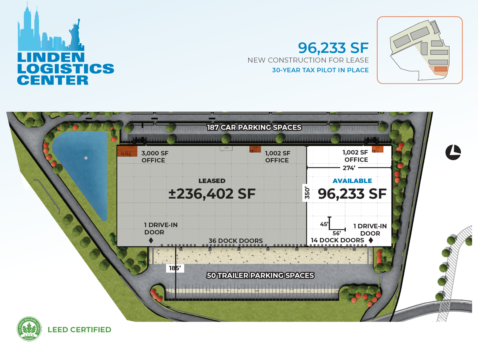 100 Linden Site Plan -- 96,233 SF