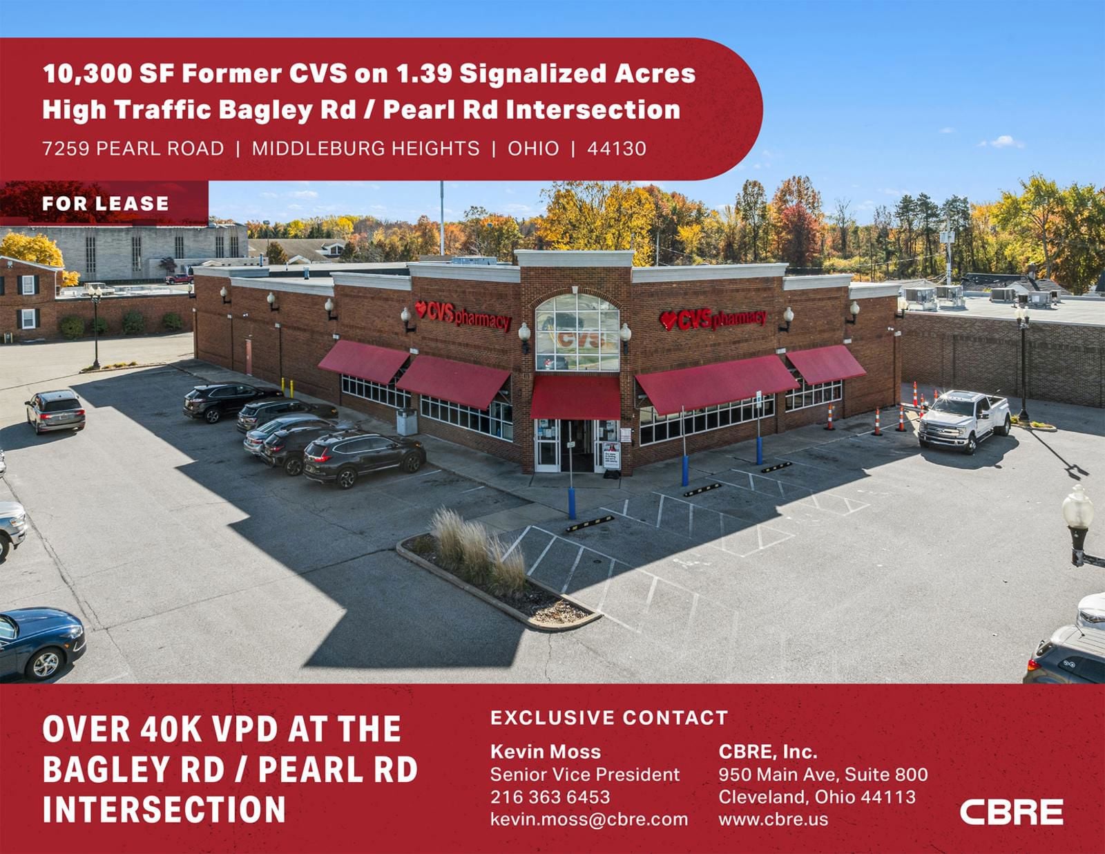 10,300 SF Former CVS on 1.39 Signalized Acres  7259 Pearl Road - Image 1