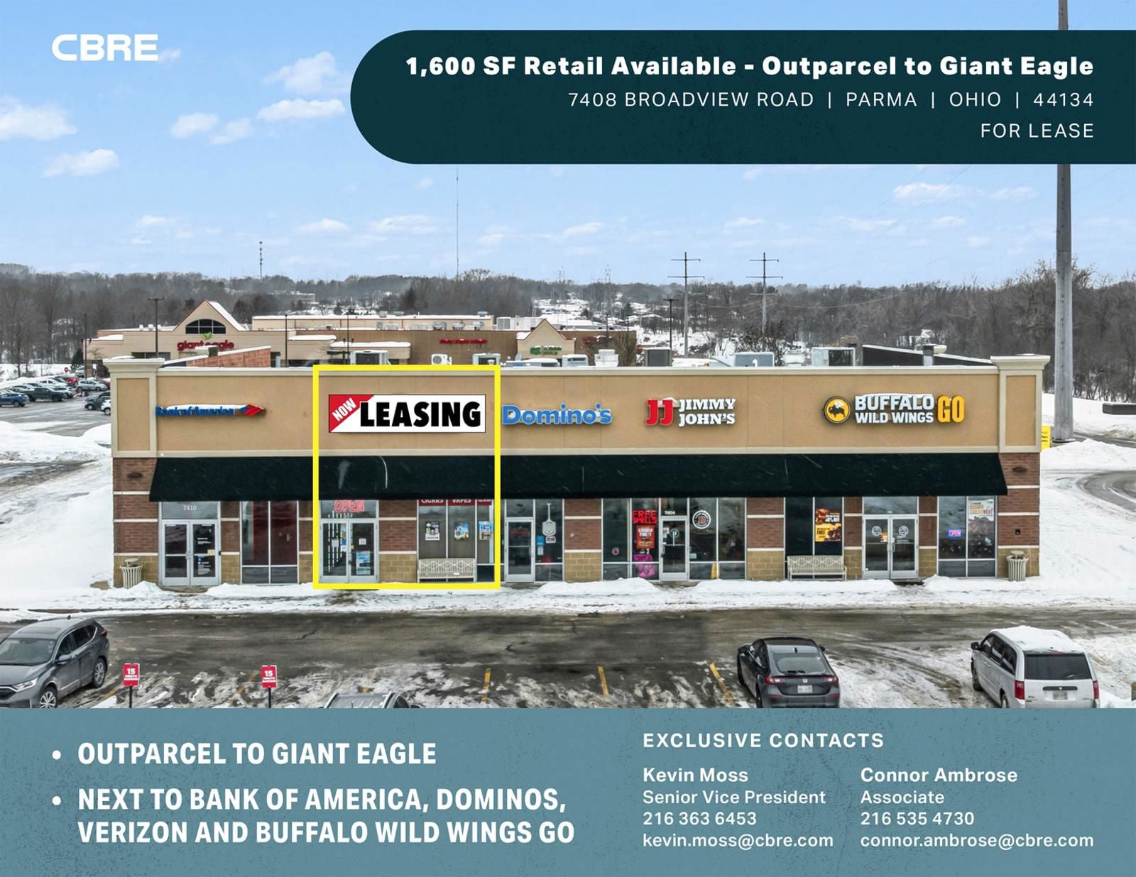 1,600 SF Retail Available - Outparcel to Giant Eagle 7408 Broadview Road - Image 1