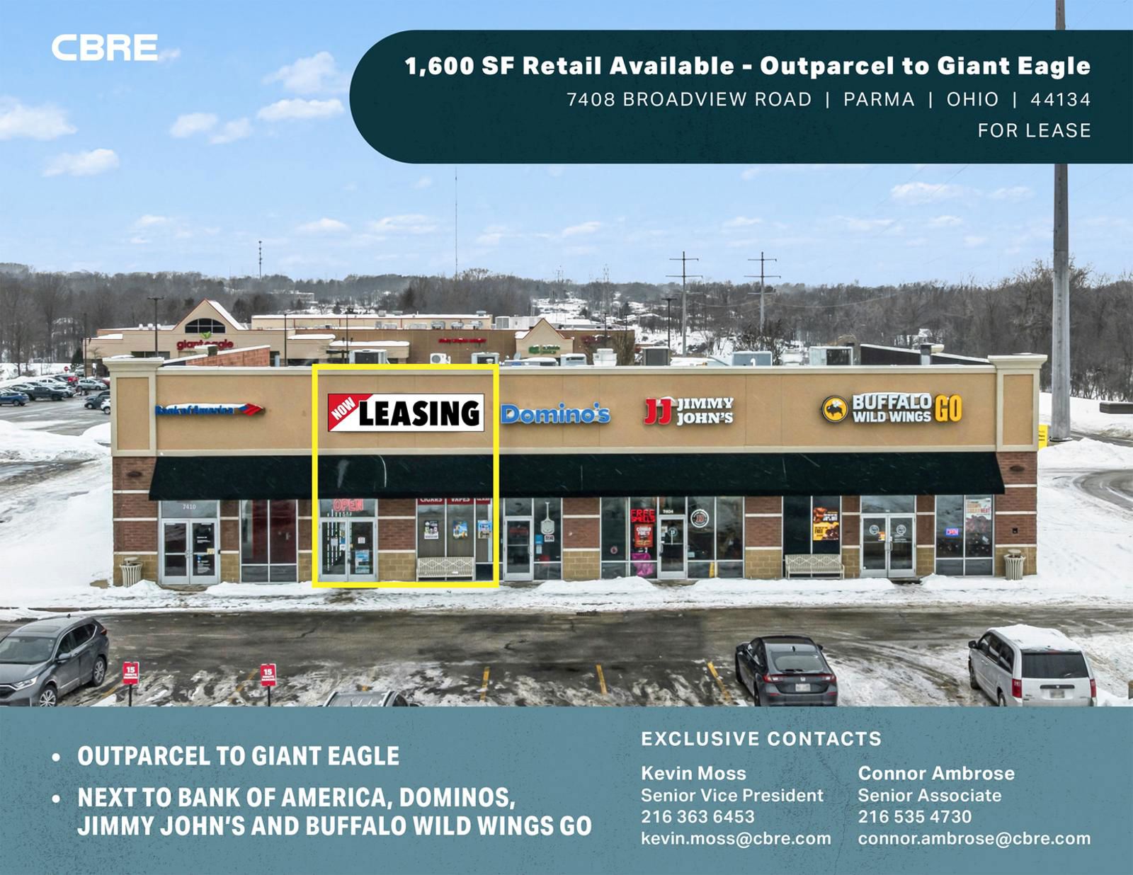 1,600 SF Retail Available - Outparcel to Giant Eagle 7408 Broadview Road - Image 1