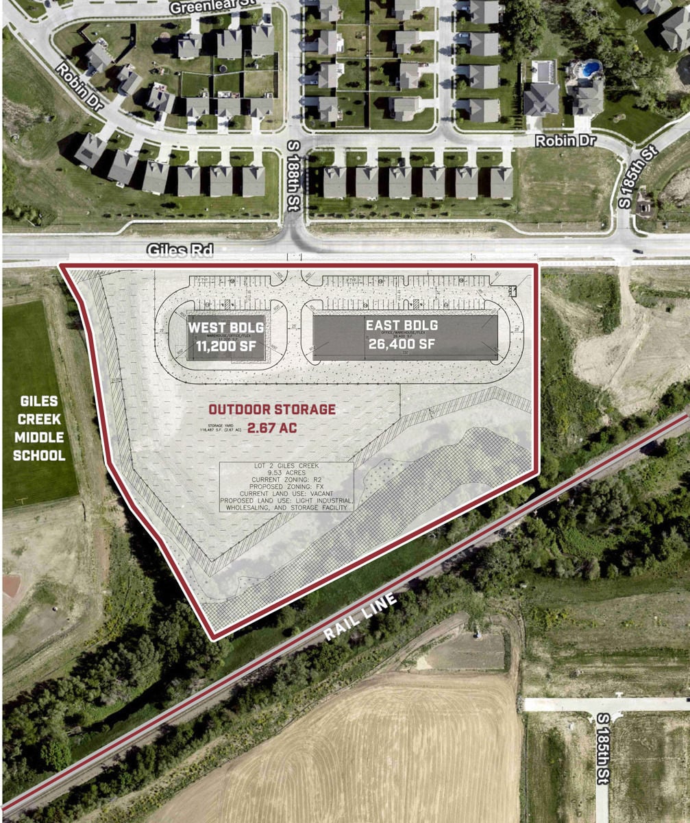 GILES 188 CROSSING  - NEW CONSTRUCTION /2 FLEX BUILDINGS + OUTDOOR STORAGE S 188th St & Giles Road, Richland VII Precinct, NE 68136, USA - Image 3