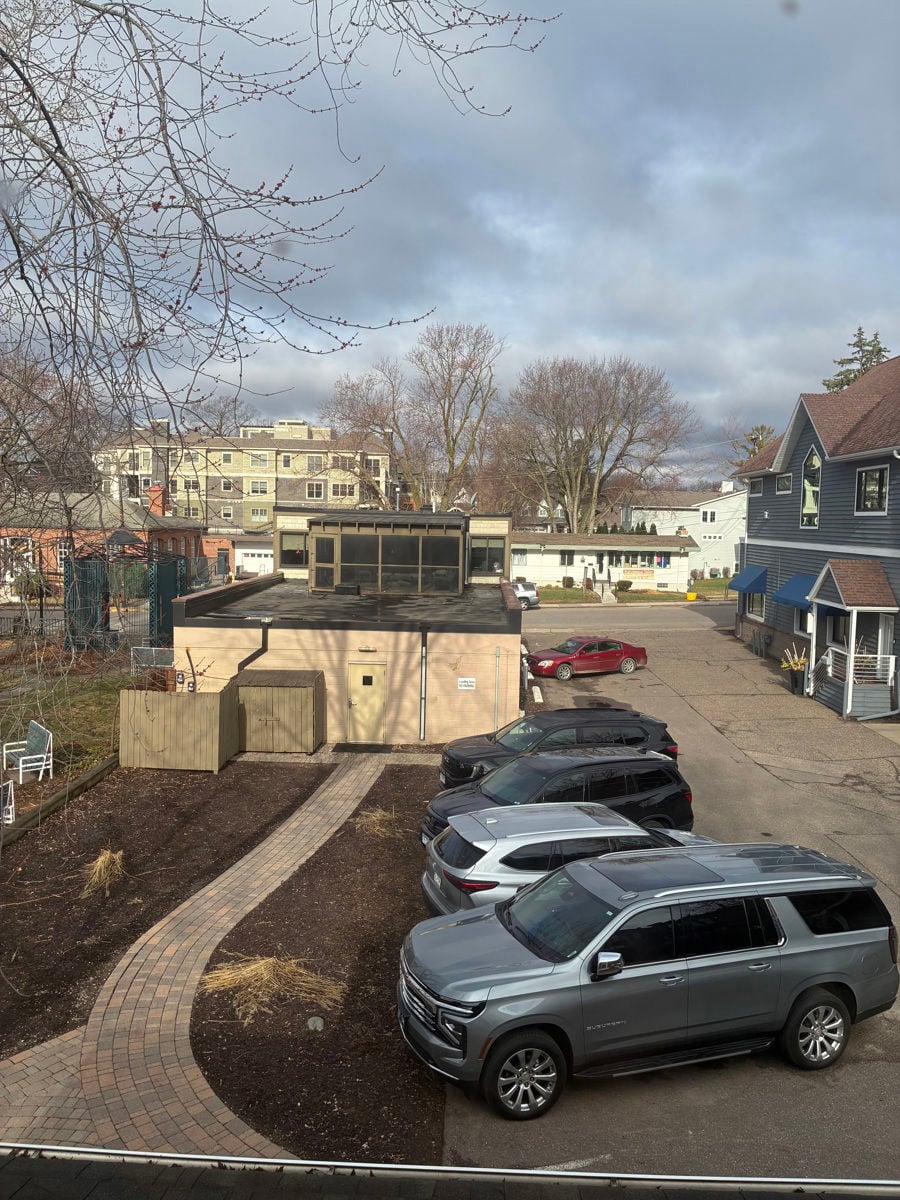 Front building from rear