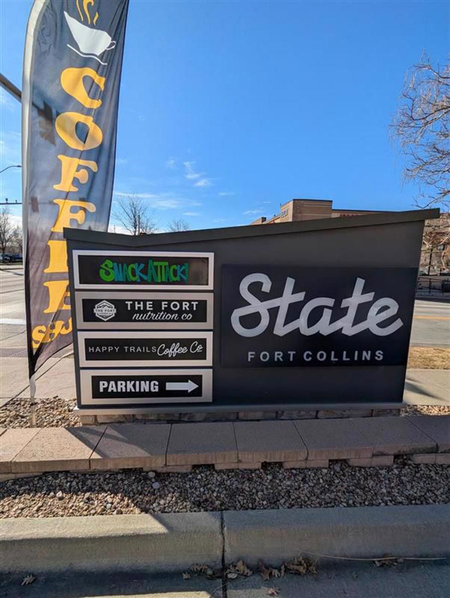303 State Fort Collins Monument Sign - Close up