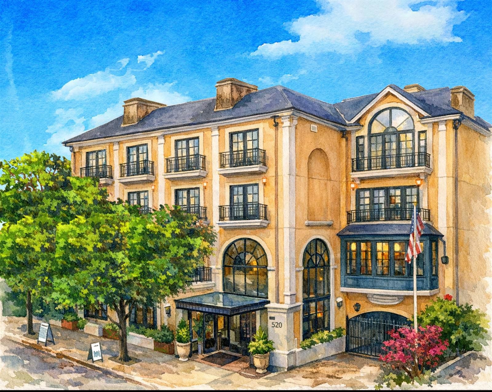 El Prado Restaurant Outline_painted_PS