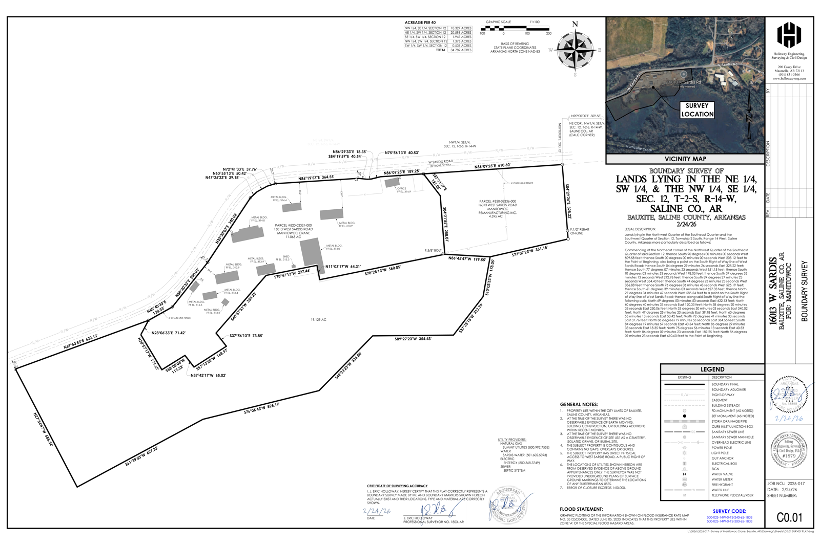 W SARDIS MANITOWOC BOUNDARY SURVEY 26-02-24