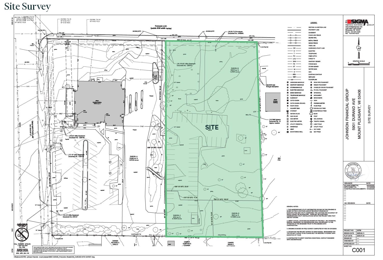 Site Survey_5817 Durand Ave, Mount Pleasant