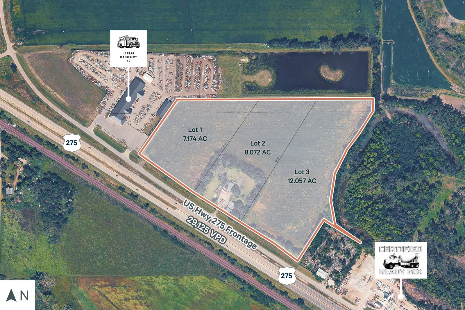 S Hwy 275 Frontage / Visibility | Commercial/Flex Land 25010 Old US Highway 275 - Image 1