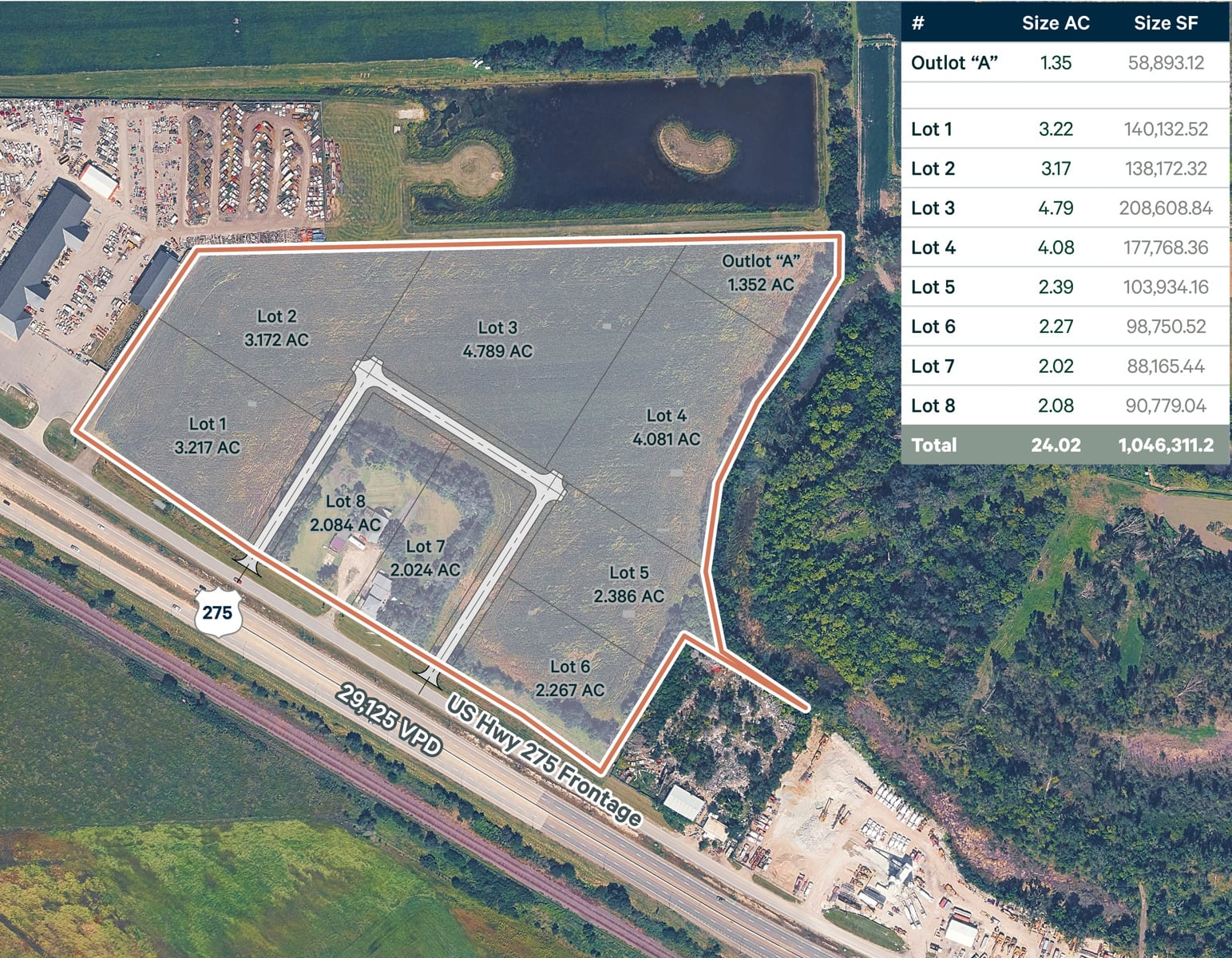 S Hwy 275 Frontage / Visibility | Commercial/Flex Land 25010 Old US Highway 275 - Image 2