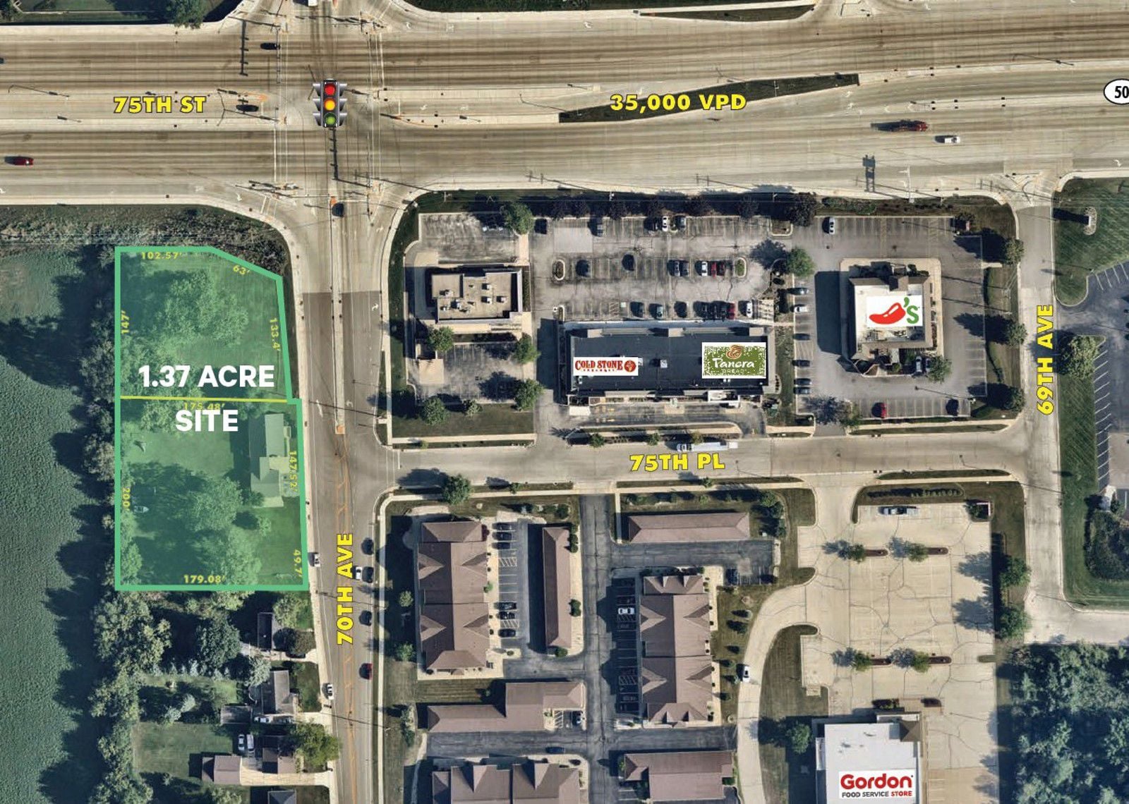 Site Aerial_1.37 Ac_Kenosha