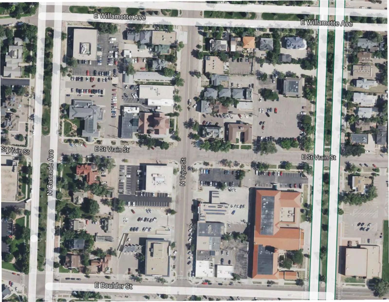 100 E St Vrain_Aerial Map