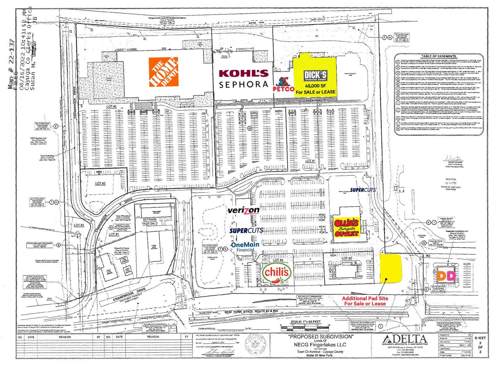 Lot Map showing Retail Stores