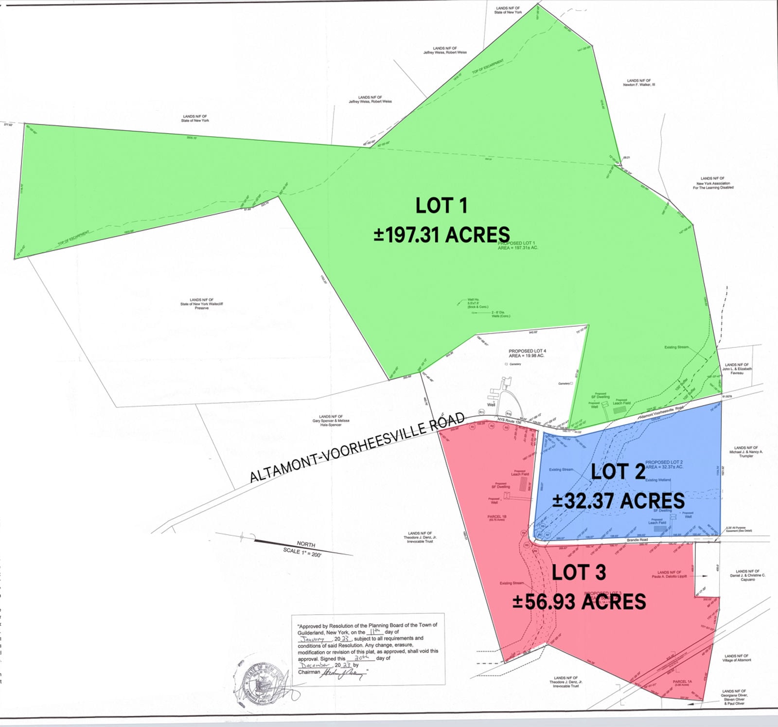 labeledApproved and filed Subdivision Map