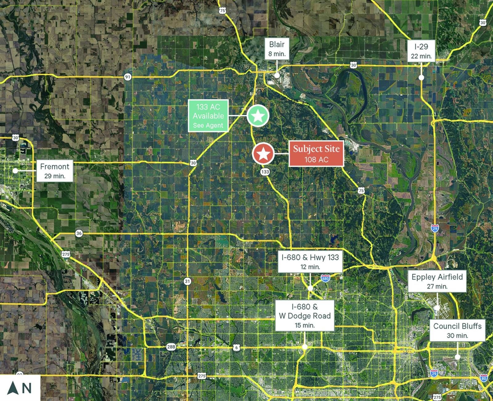 108 Acres | Blair Land | Two Parcels NE-133 & Co Rd P32, Township 2, NE 68008, USA - Image 3
