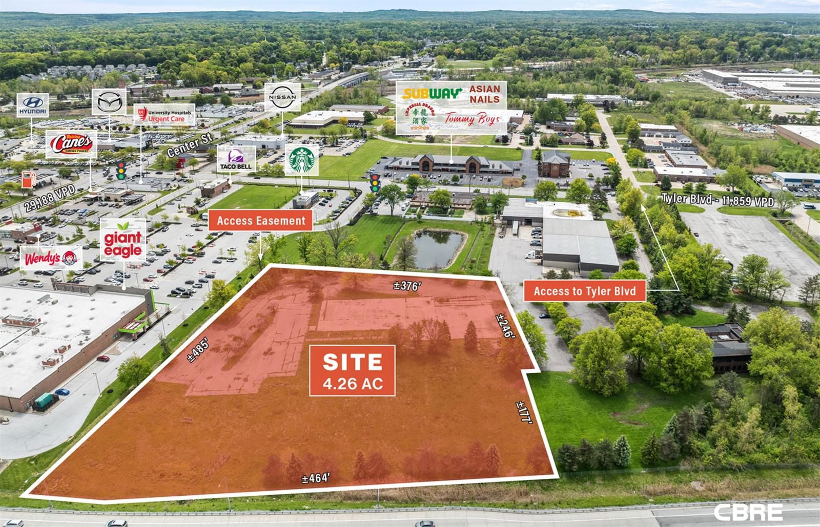 4.26 AC Highway Visible Development Site 8341 Tyler Boulevard - Image 2