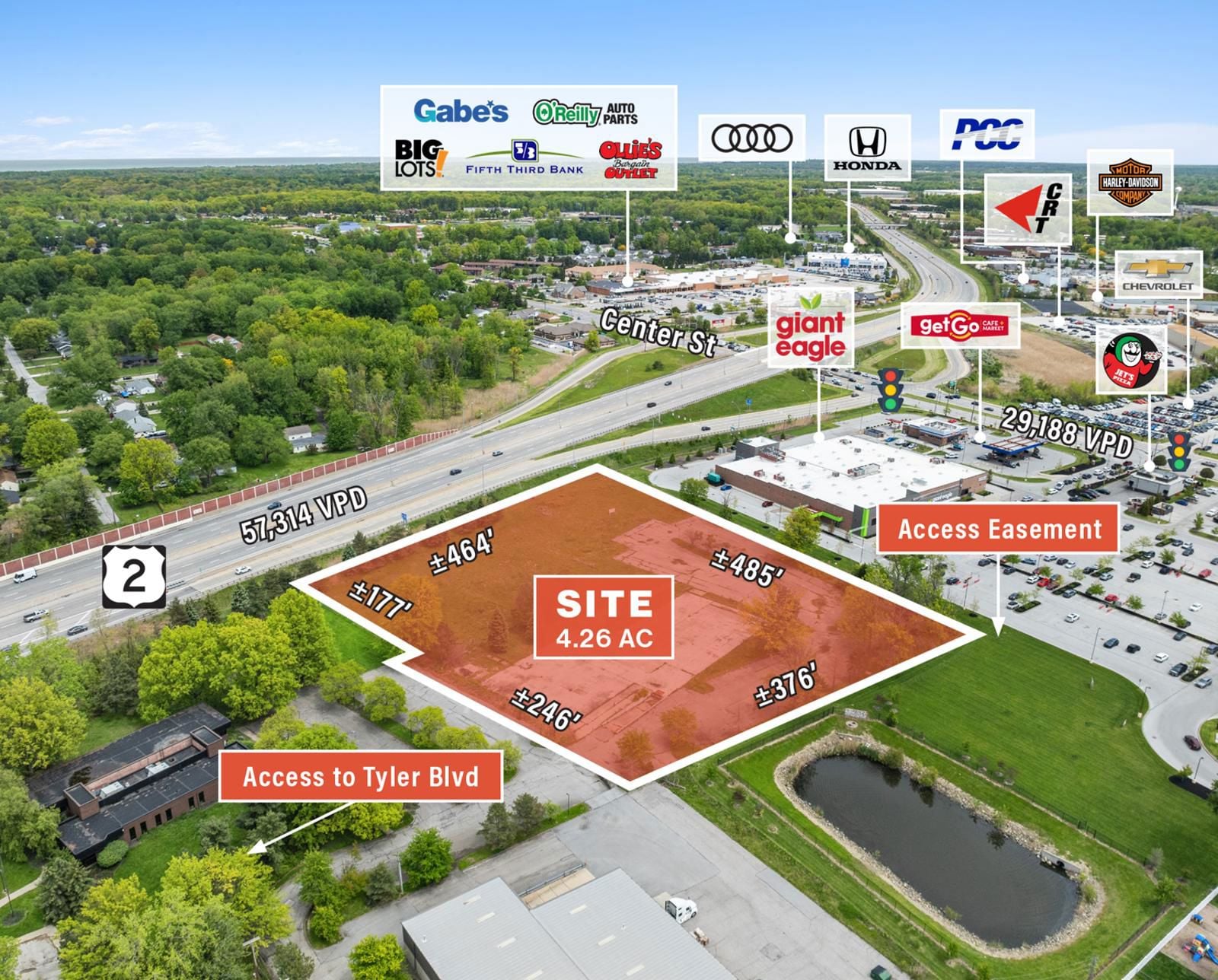 4.26 AC Highway Visible Development Site 8341 Tyler Boulevard - Image 3