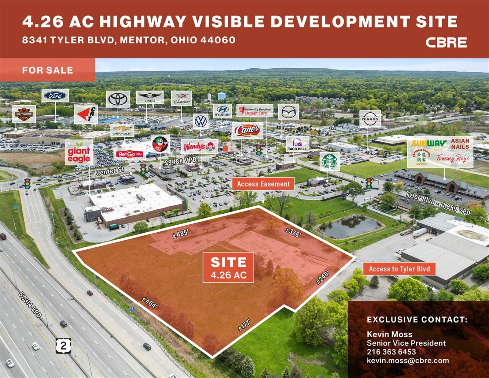 4.26 AC Highway Visible Development Site 8341 Tyler Boulevard - Image 1