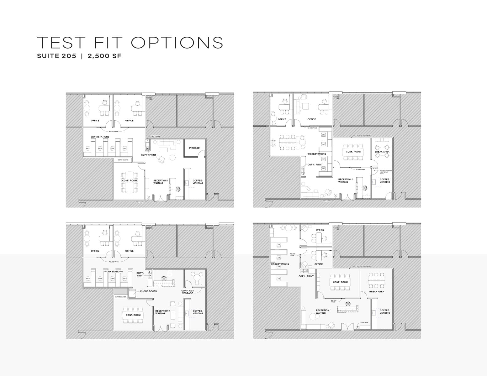 FP Suite 205 Test Fits