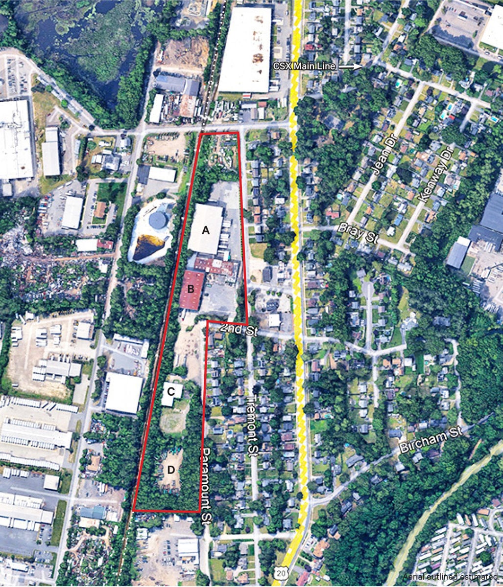 163-203 Tremont Street & WS Second Street_Aerial Sites Outlined