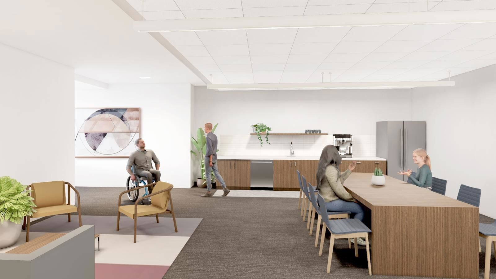 2. Cambridge Associates New Tenant Space Kitchenette Render