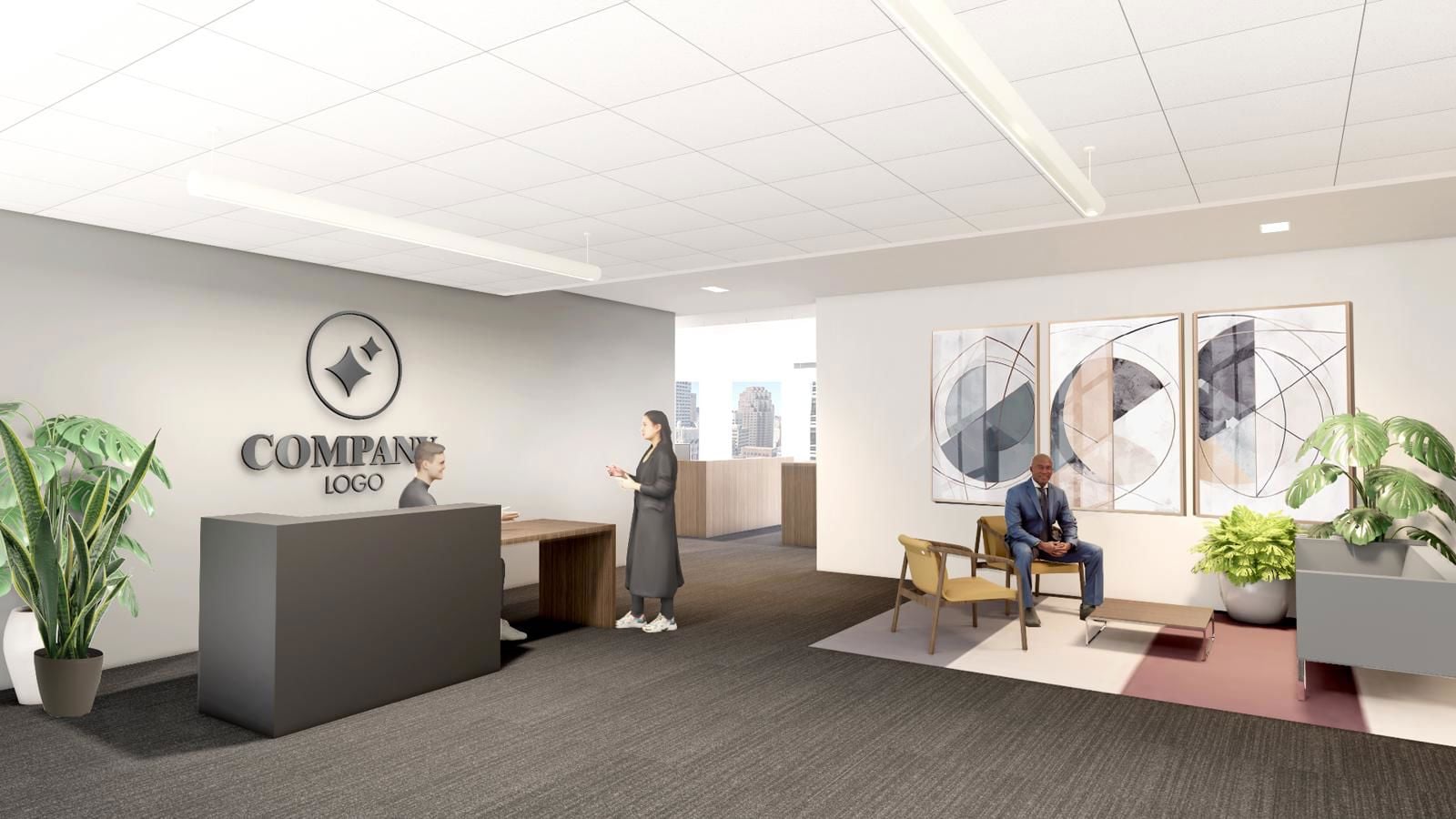 1. Cambridge Associates New Tenant Space Reception Render