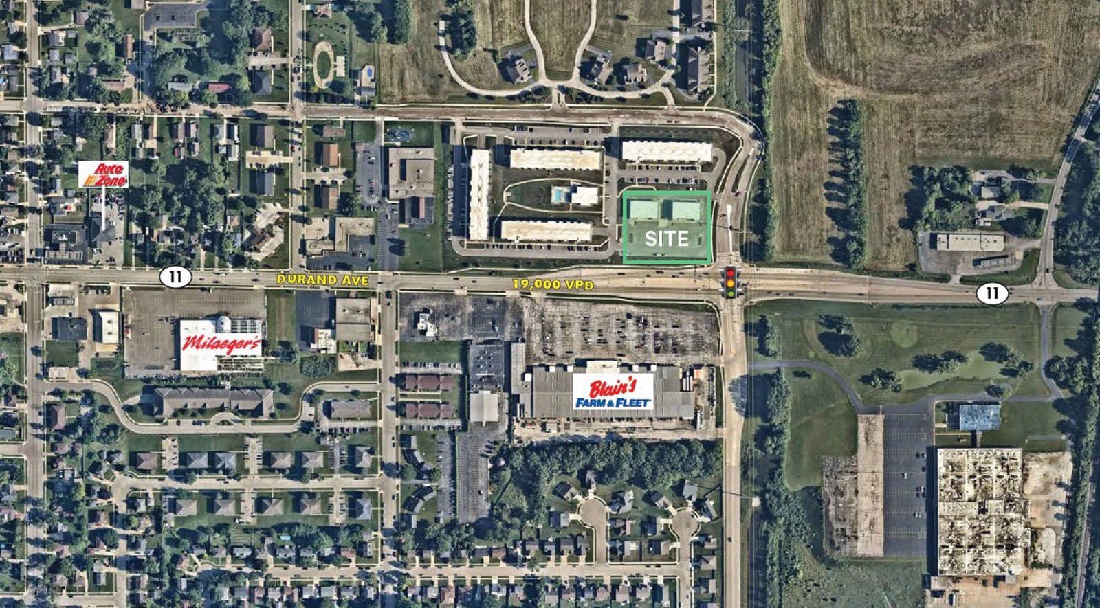 Mid Flight Aerial_Shoppes at Cobblestone Park, Sturtevant