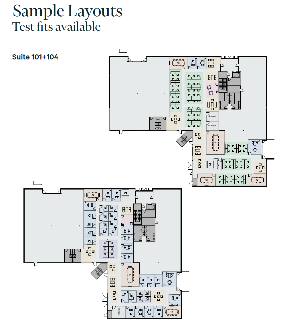 Sample Layouts- Ste 101-104