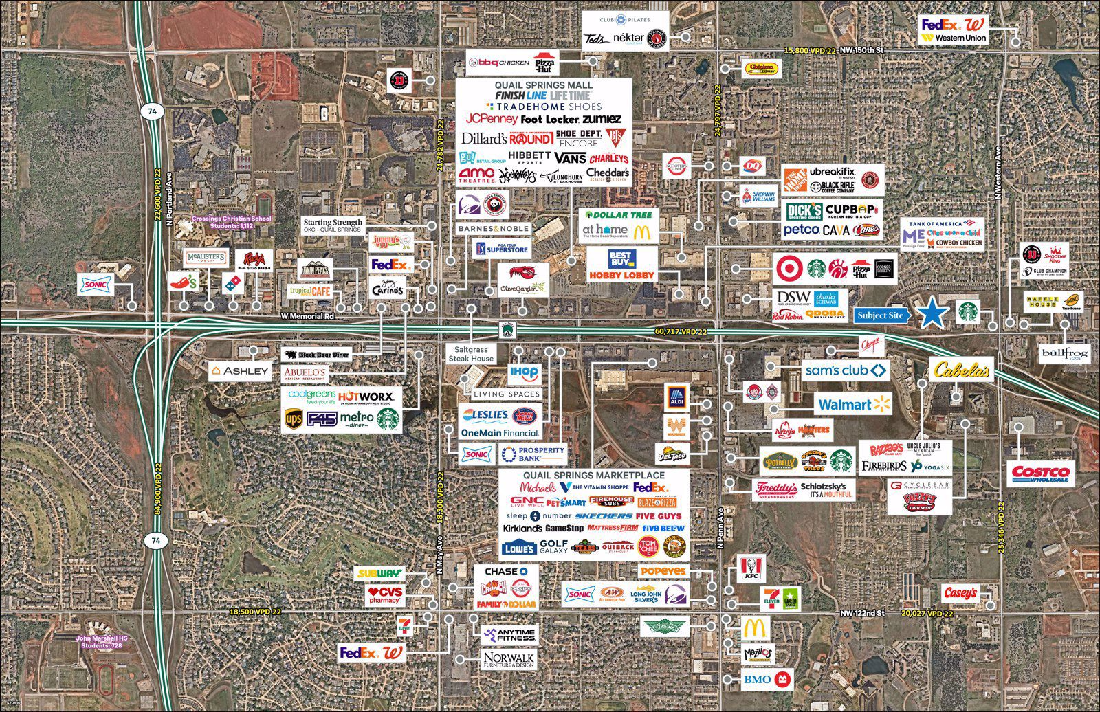 OKC 1401 W Memorial Rd -aerial