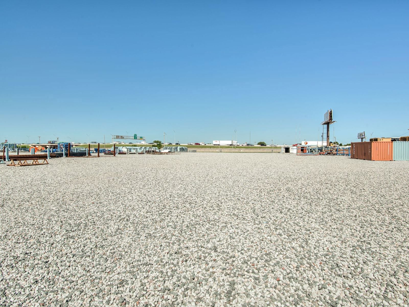 View from lot towards I-35