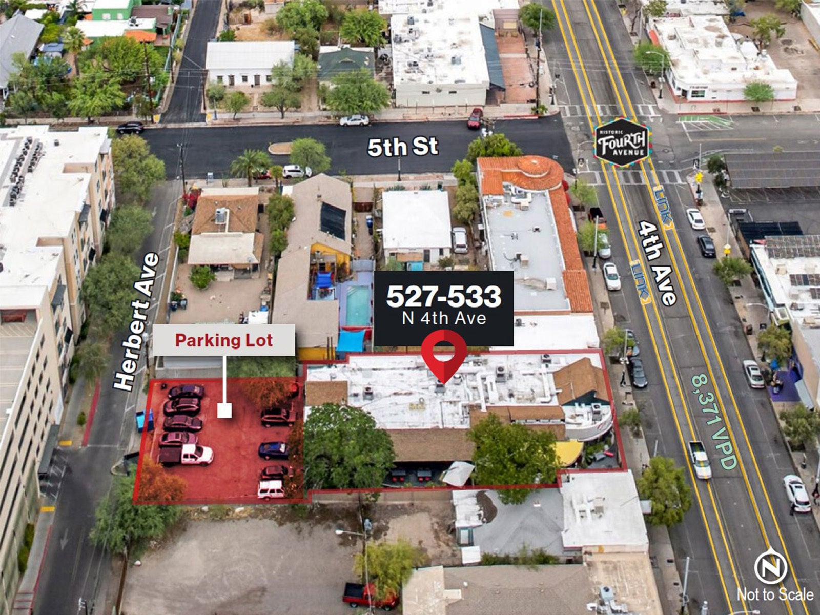 527-533 N 4th Ave - Aerial