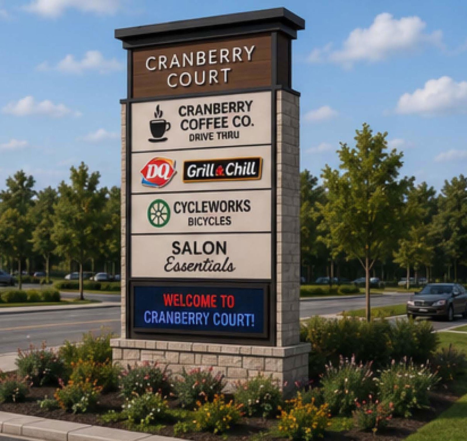 Cranberry Court - Pylon Rendering