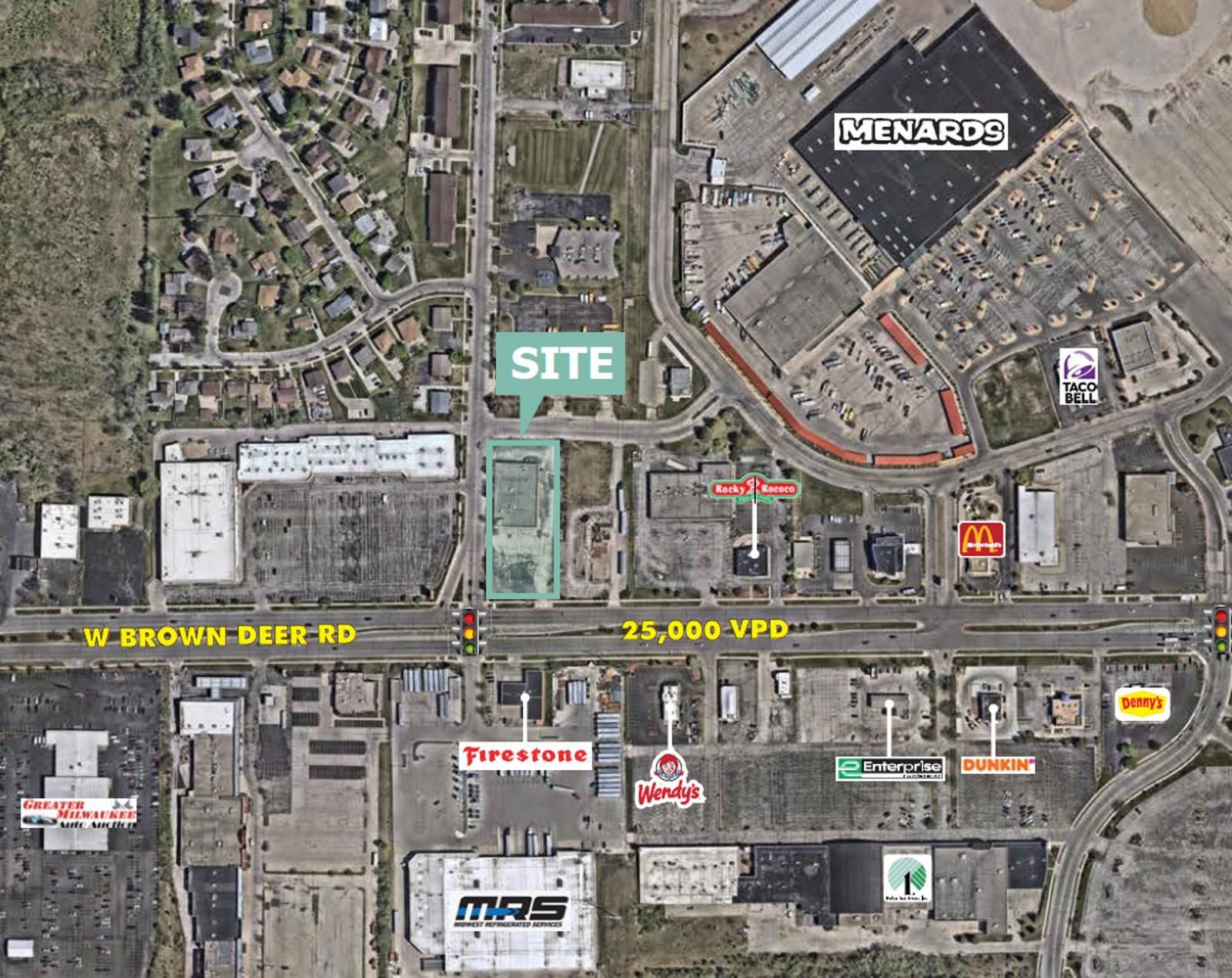 W Brown Deer Rd Aerial Map