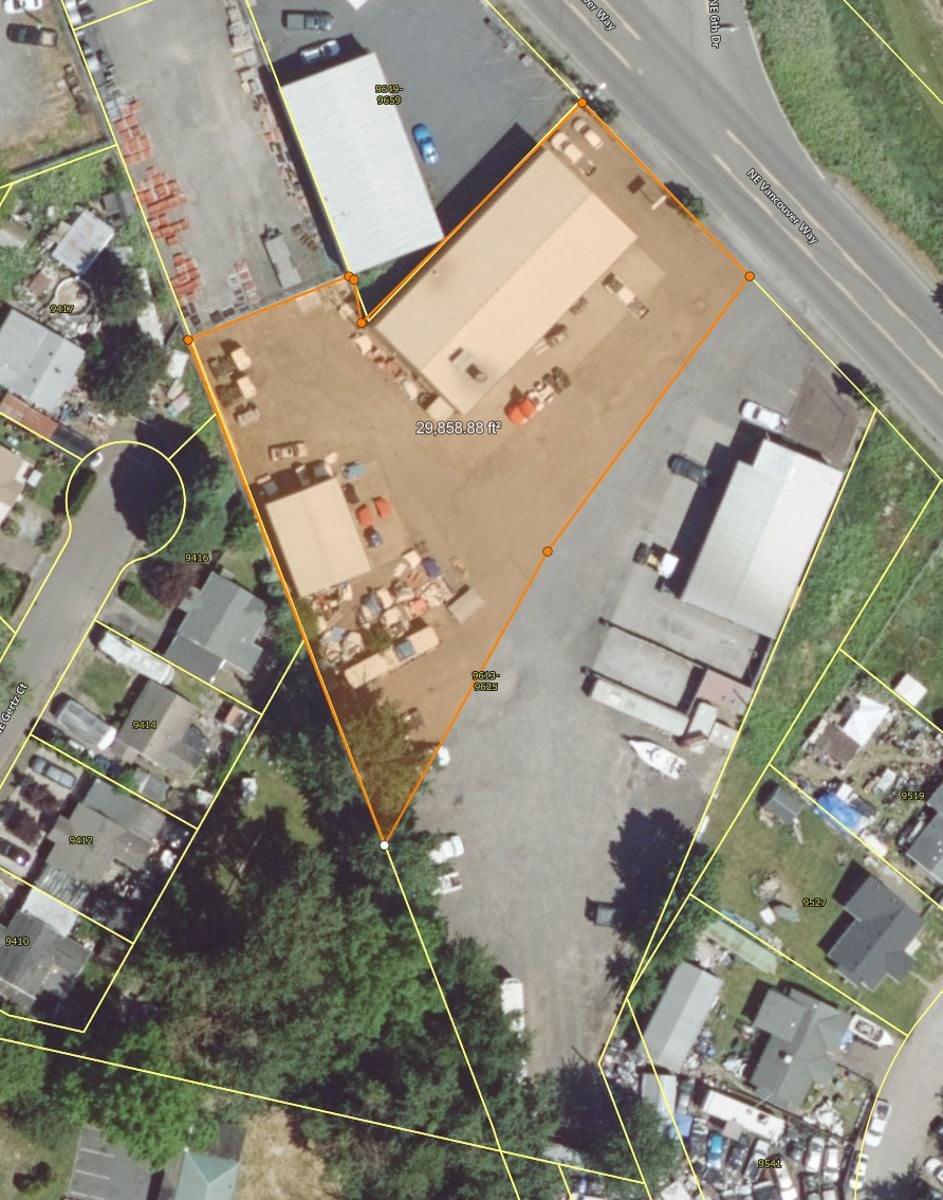 aerial of 9625 NE vancouver
