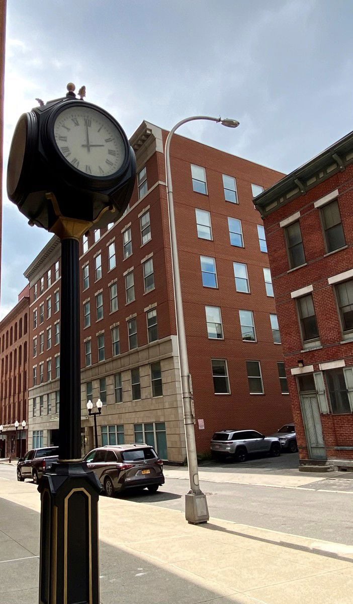 Street view of 50 Beaver with clock