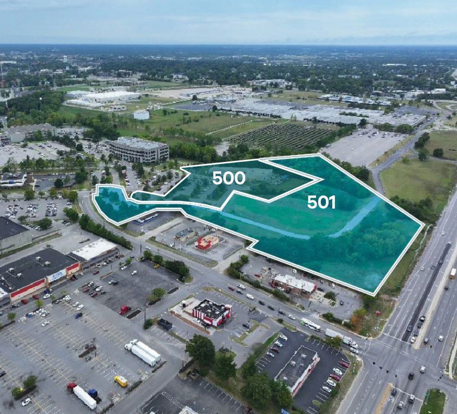 Shaded Aerial - East Site with Day Care