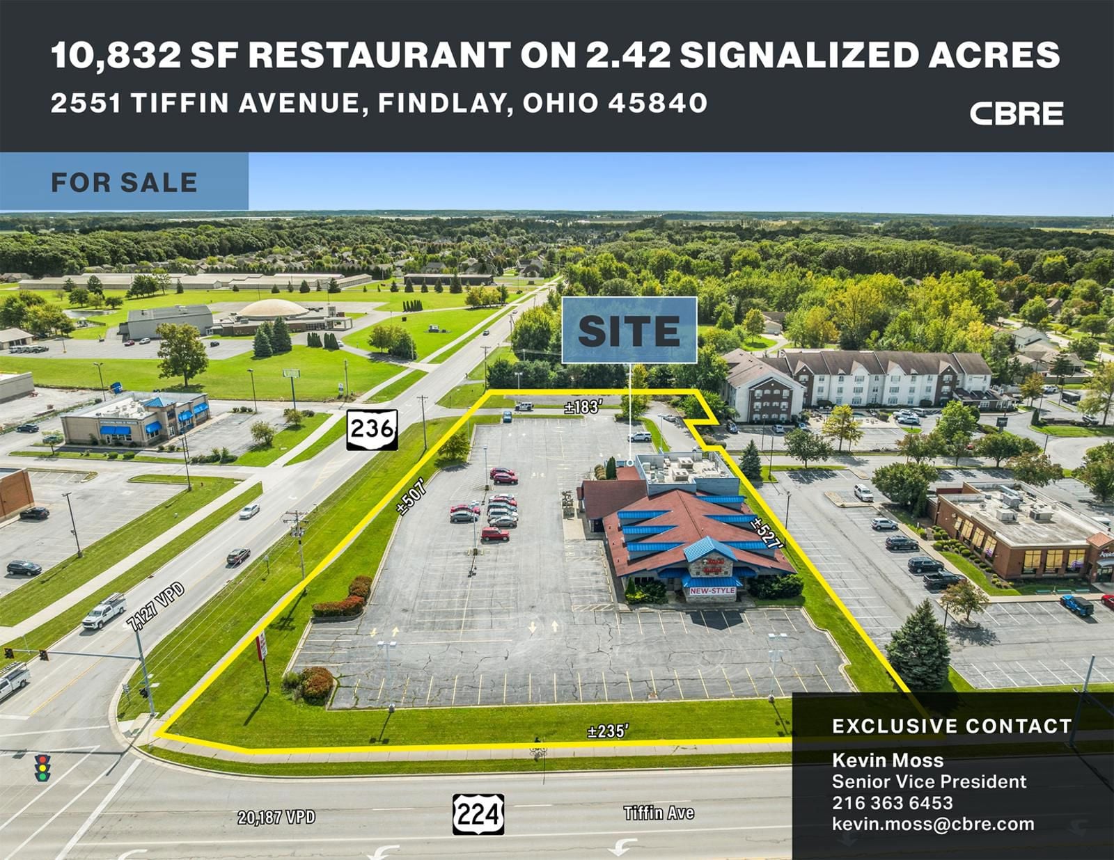10,832 SF Restaurant on 2.42 Signalized Acres 2551 Tiffin Avenue - Image 1