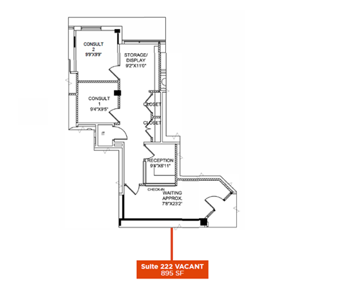 Suite 222 - 895 SF