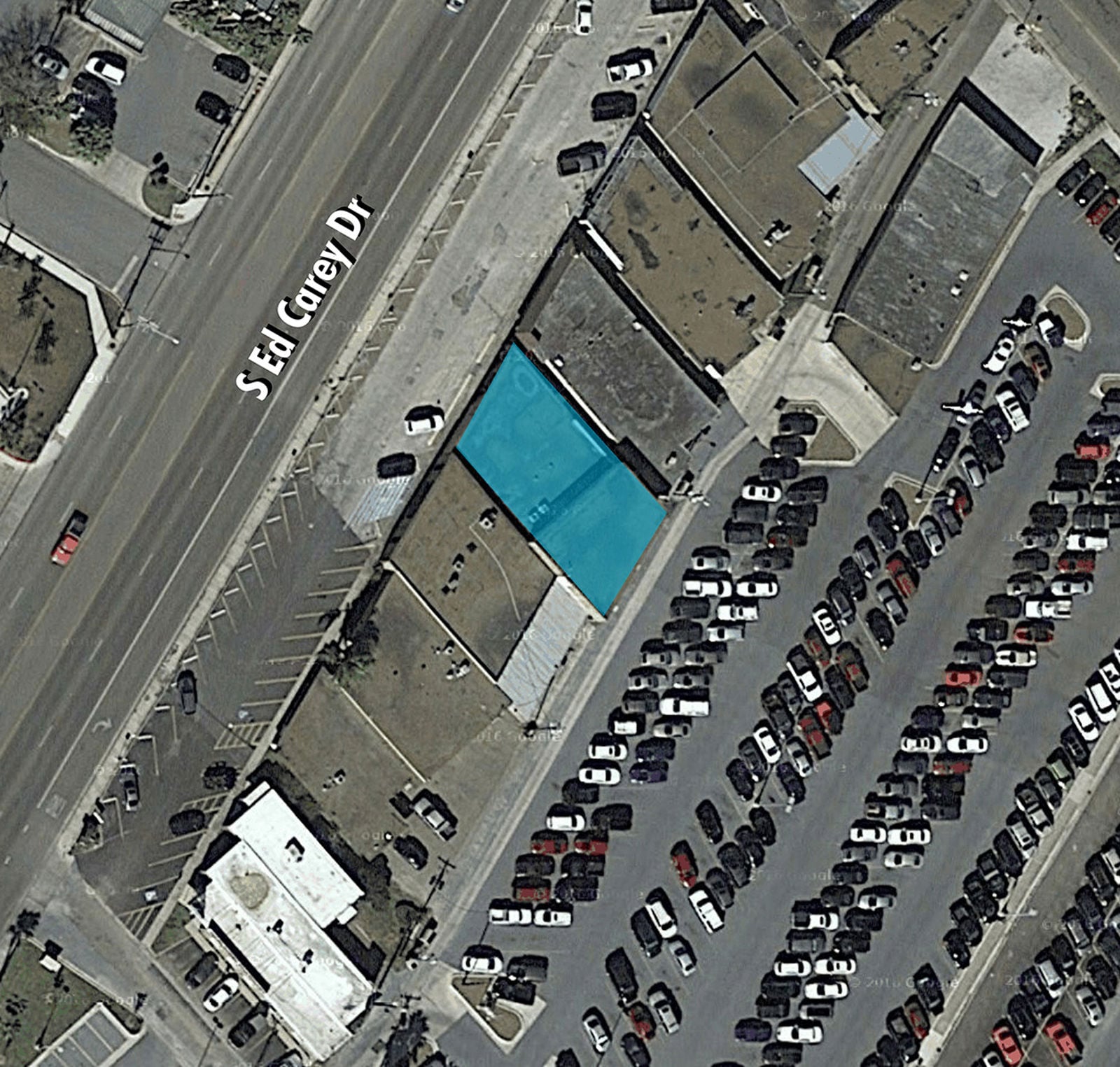 1706 Ed Carey Drive - Aerial View