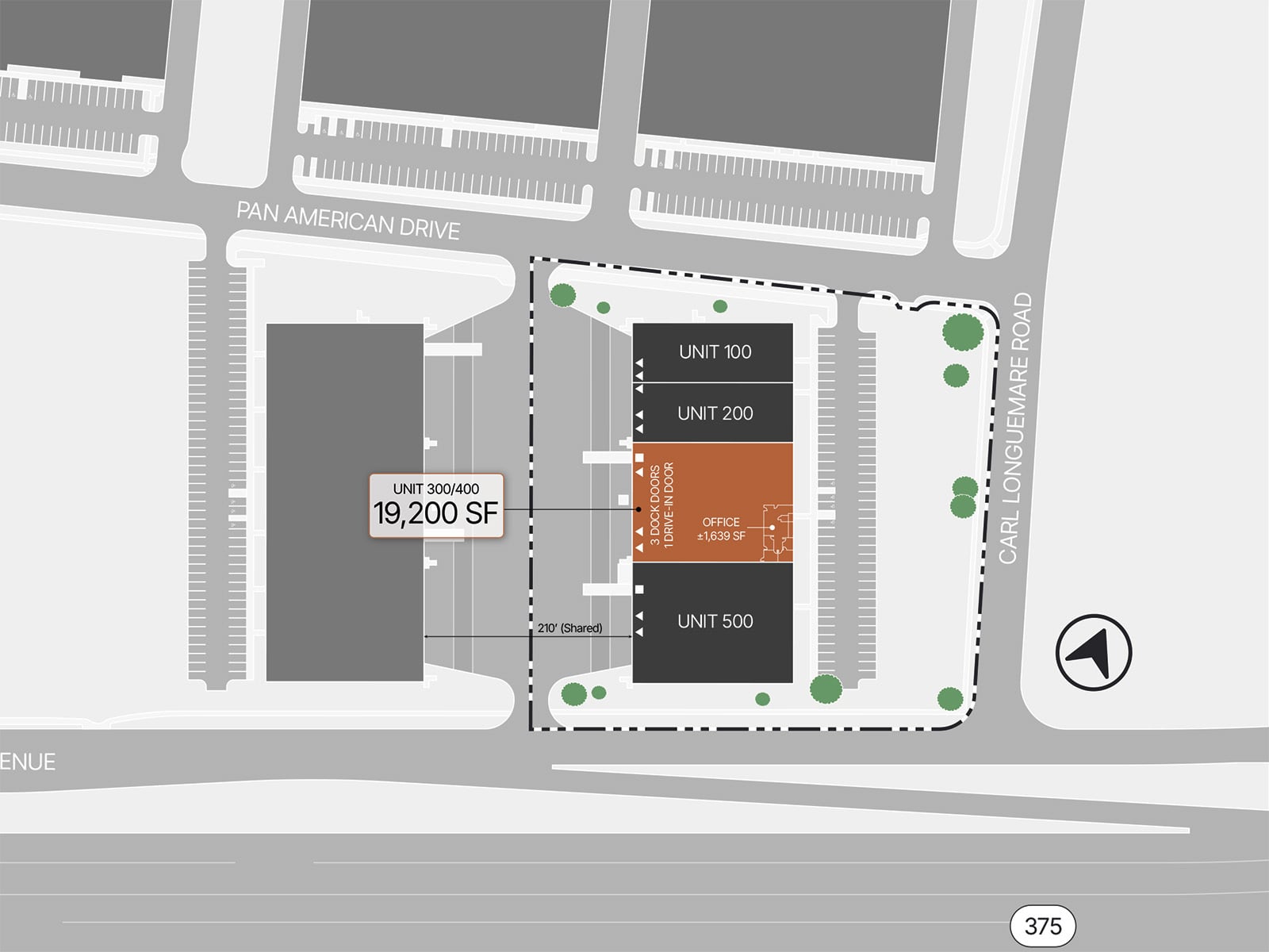 420 A Pan American Drive - Site Plan (Showing Available Area)