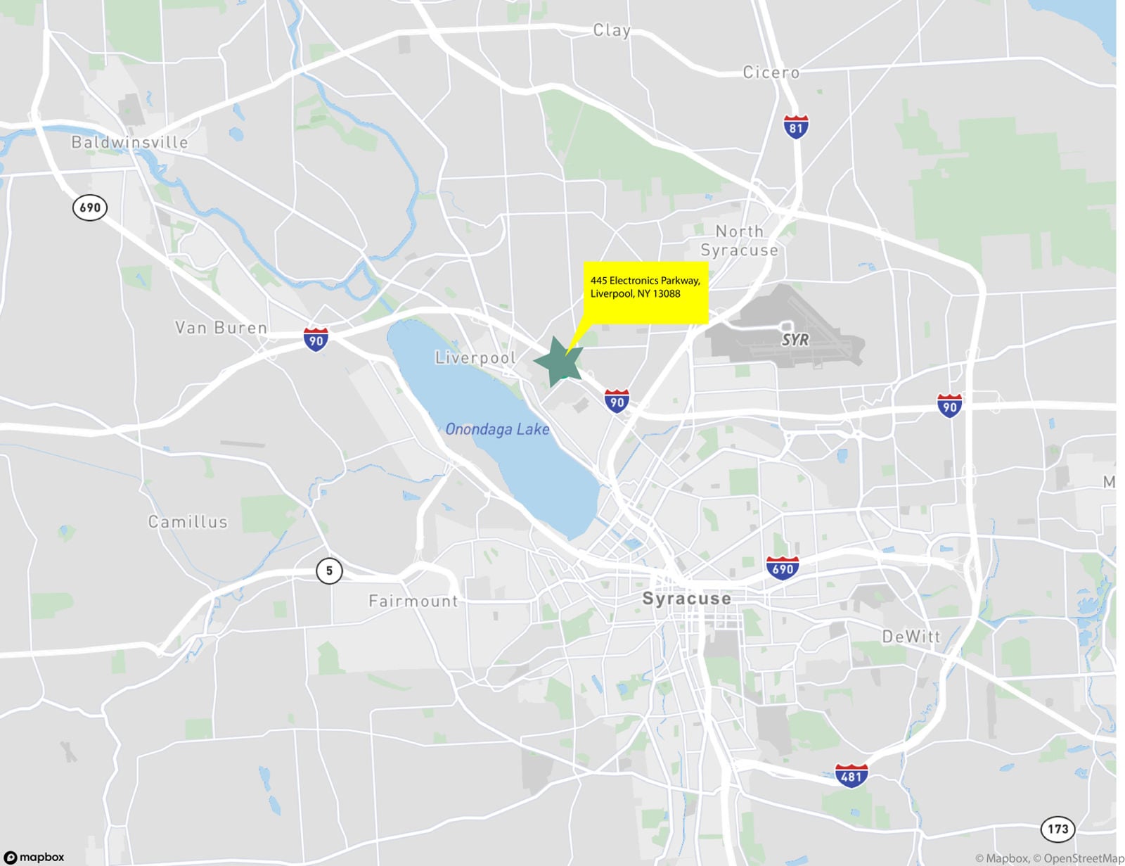 445 Electronics Parkway Liverpool - Zoomed Out